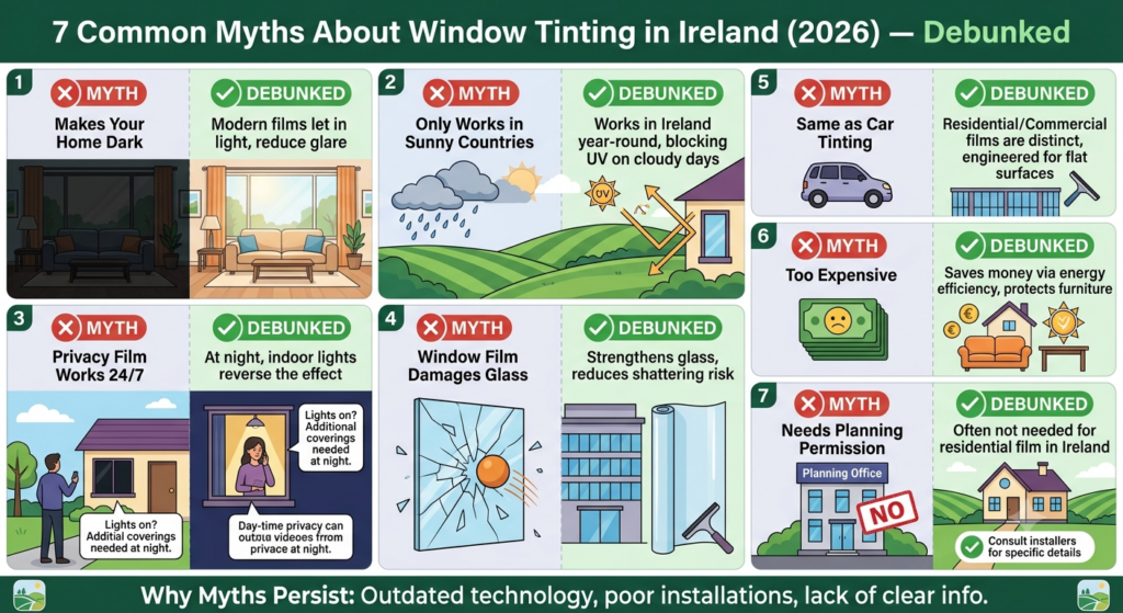 7 Common Myths About Window Tinting in Ireland (2026) — Debunked 7 Common Myths About Window Tinting in Ireland (2026) — Debunked